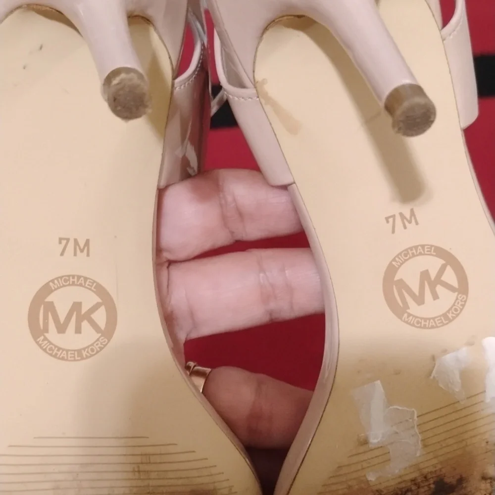 MICHAEL KORS Elegant Nude Strappy Heels Size 7M - Picture 9 of 16